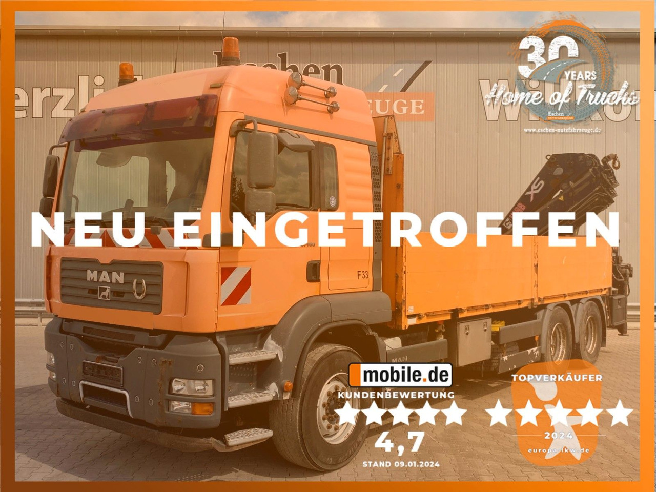 MAN TGA 26.480 6x4 | HIAB 377 EP-4*Funk*Retarder*AHK - Vrachtwagen met open laadbak, Kraanwagen: afbeelding 1 MAN TGA 26.480 6x4 | HIAB 377 EP-4*Funk*Retarder*AHK - Vrachtwagen met open laadbak, Kraanwagen: afbeelding 1