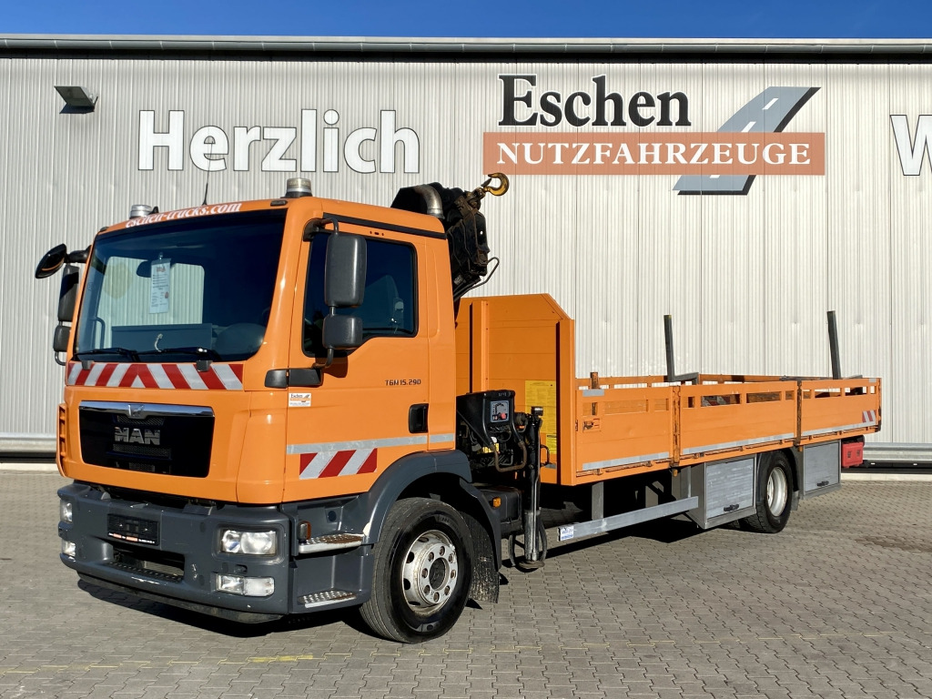 MAN TGM 15.290 4x2 BL / HIAB Faltkran - Vrachtwagen met open laadbak, Kraanwagen: afbeelding 1 MAN TGM 15.290 4x2 BL / HIAB Faltkran - Vrachtwagen met open laadbak, Kraanwagen: afbeelding 1