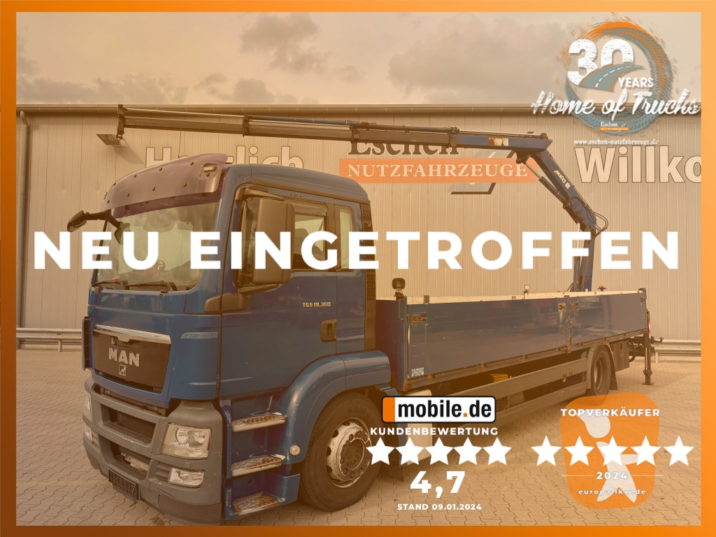 MAN TGS 18.360 4x2 LL / MKG HLK 111 Kran - Vrachtwagen met open laadbak, Kraanwagen: afbeelding 1 MAN TGS 18.360 4x2 LL / MKG HLK 111 Kran - Vrachtwagen met open laadbak, Kraanwagen: afbeelding 1
