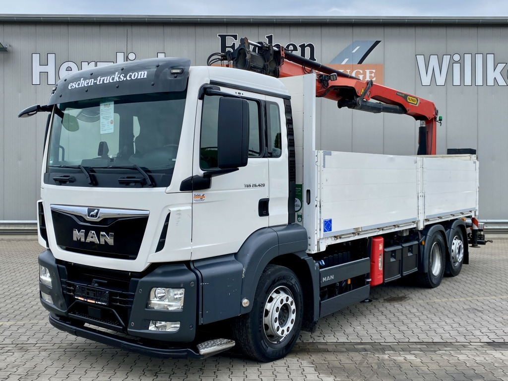 MAN TGS 26.420 6x2-4 LL / Palfinger PK 26.001 L Tec Heckkran - Vrachtwagen met open laadbak, Kraanwagen: afbeelding 1 MAN TGS 26.420 6x2-4 LL / Palfinger PK 26.001 L Tec Heckkran - Vrachtwagen met open laadbak, Kraanwagen: afbeelding 1
