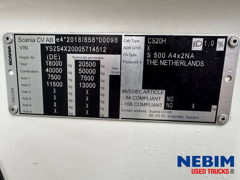 Trekker Scania S500 - 161.783km - RETARDER - STAND KLIMA - SMART TACHO 2: afbeelding 11