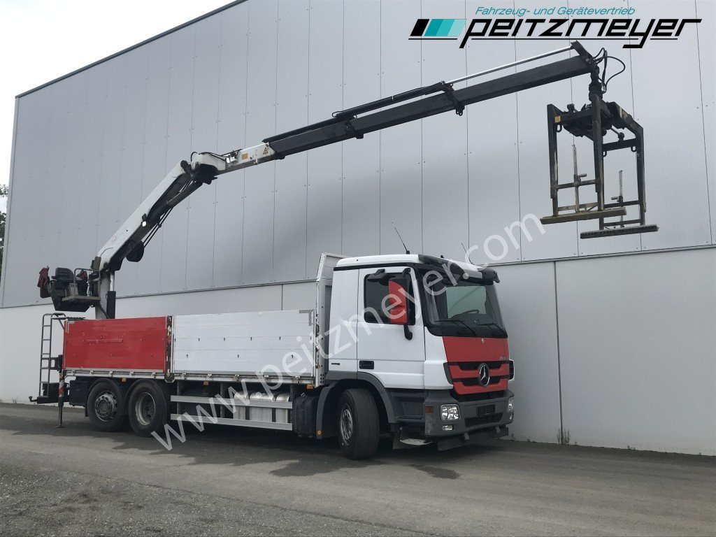 MERCEDES-BENZ Actros 2536 LL Pritsche HMF Heckkran m. Zange Baustoff - Vrachtwagen met open laadbak, Kraanwagen: afbeelding 2 MERCEDES-BENZ Actros 2536 LL Pritsche HMF Heckkran m. Zange Baustoff - Vrachtwagen met open laadbak, Kraanwagen: afbeelding 2