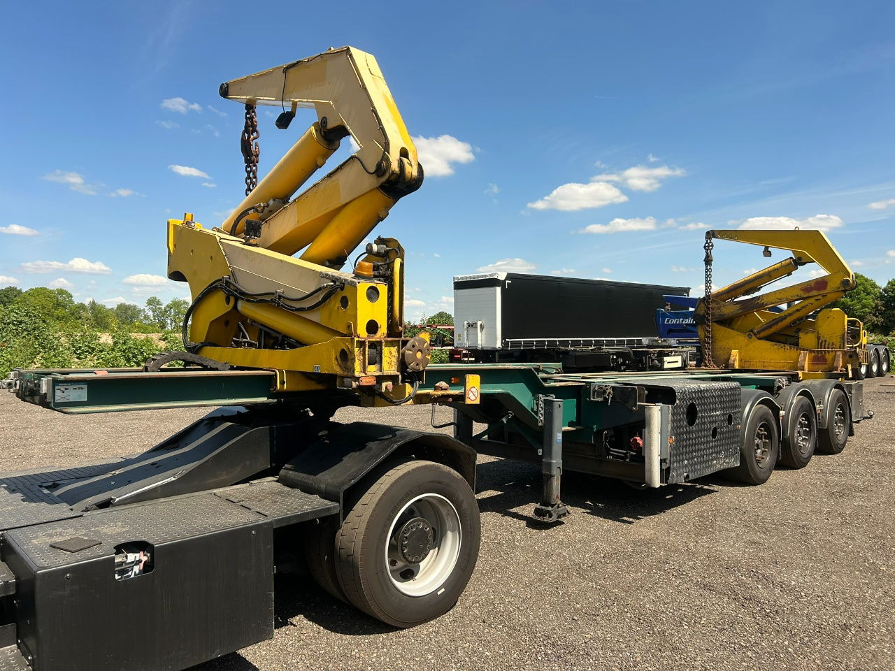 Hammar 195 HC / 20 ft, 2 x 20 ft 40 ft HC, power pack Diesel, Wireless controller 2 x, telescopic chassis - Containertransporter/ Wissellaadbak oplegger: afbeelding 1 Hammar 195 HC / 20 ft, 2 x 20 ft 40 ft HC, power pack Diesel, Wireless controller 2 x, telescopic chassis - Containertransporter/ Wissellaadbak oplegger: afbeelding 1