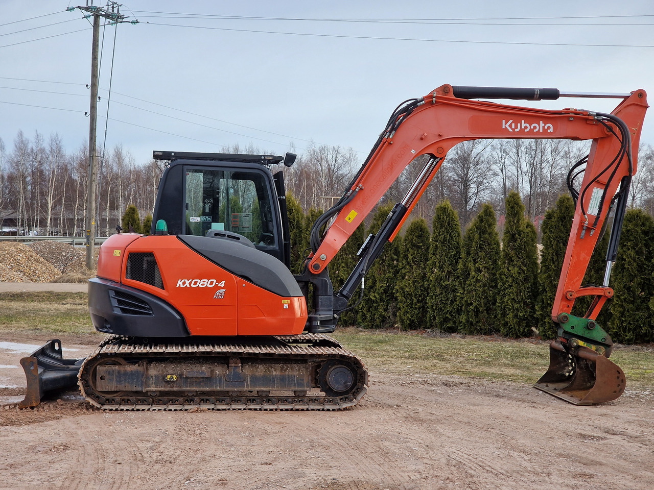 Minigraafmachine KUBOTA KX080-4. Metal tracks.: afbeelding 6