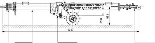 Aircraft Towbar Universal MD11, L1011, DC10, B767, A330, A340, A350, B777, B787 - Ground support equipment: afbeelding 2 Aircraft Towbar Universal MD11, L1011, DC10, B767, A330, A340, A350, B777, B787 - Ground support equipment: afbeelding 2