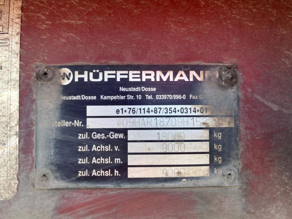 Haakarm/ Portaalarm aanhanger Hüffermann 2-achs Abrollanhänger HAR 18.70 Containeranhänge: afbeelding 7