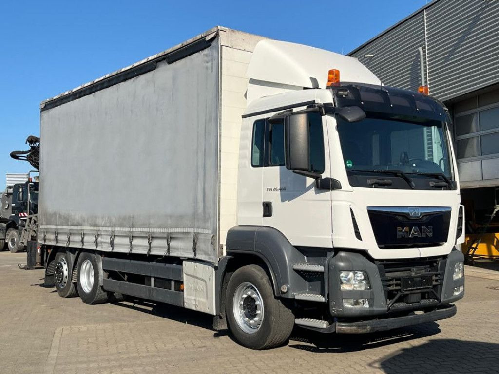 MAN TG-S 26.400 6x2-2 BL Pritsche Heckkran 5xhydr.Au - Vrachtwagen met open laadbak, Kraanwagen: afbeelding 2 MAN TG-S 26.400 6x2-2 BL Pritsche Heckkran 5xhydr.Au - Vrachtwagen met open laadbak, Kraanwagen: afbeelding 2