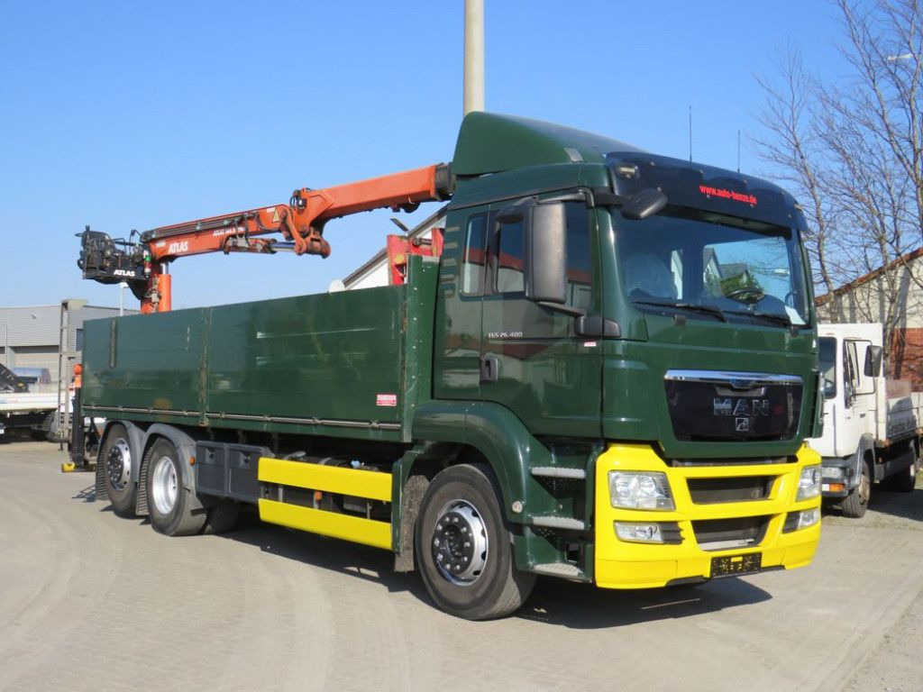 MAN TG-S 26.400 6x2-2 BL Pritsche Heckkran Atlas 165 - Vrachtwagen met open laadbak, Kraanwagen: afbeelding 2 MAN TG-S 26.400 6x2-2 BL Pritsche Heckkran Atlas 165 - Vrachtwagen met open laadbak, Kraanwagen: afbeelding 2