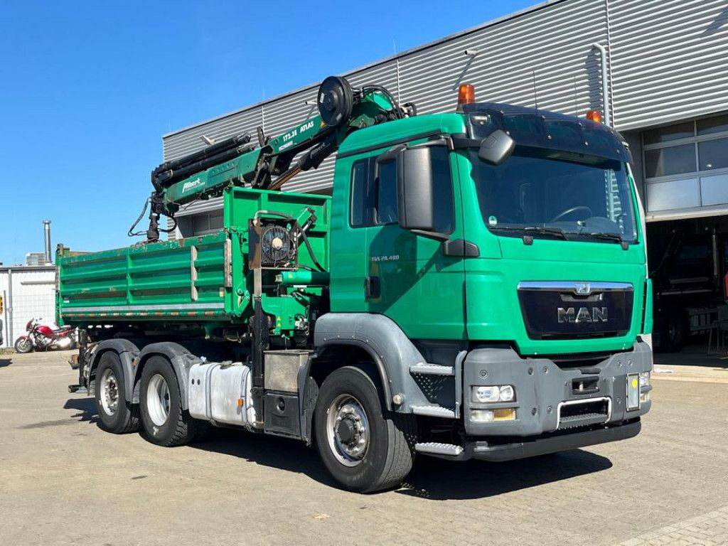 MAN TG-S 28.480 6x4H-4 BL 3-Achs Kipper Kran Funk Li - Kipper vrachtwagen, Kraanwagen: afbeelding 2 MAN TG-S 28.480 6x4H-4 BL 3-Achs Kipper Kran Funk Li - Kipper vrachtwagen, Kraanwagen: afbeelding 2