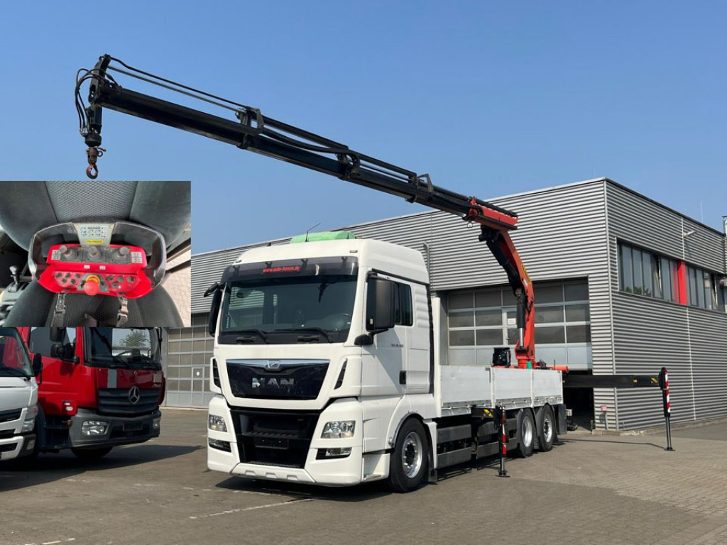 MAN TG-X 26.480 6x2 Pritsche Heckkran Palfinger 24001 - Vrachtwagen met open laadbak, Kraanwagen: afbeelding 1 MAN TG-X 26.480 6x2 Pritsche Heckkran Palfinger 24001 - Vrachtwagen met open laadbak, Kraanwagen: afbeelding 1