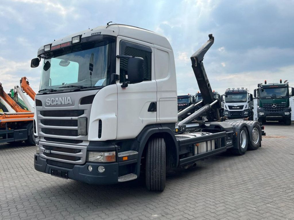Scania G 420 LB6x2 Abrollkipper Meiller RK 20.70 Scania G 420 LB6x2 Abrollkipper Meiller RK 20.70 - Haakarmsysteem vrachtwagen: afbeelding 1 Scania G 420 LB6x2 Abrollkipper Meiller RK 20.70 Scania G 420 LB6x2 Abrollkipper Meiller RK 20.70 - Haakarmsysteem vrachtwagen: afbeelding 1
