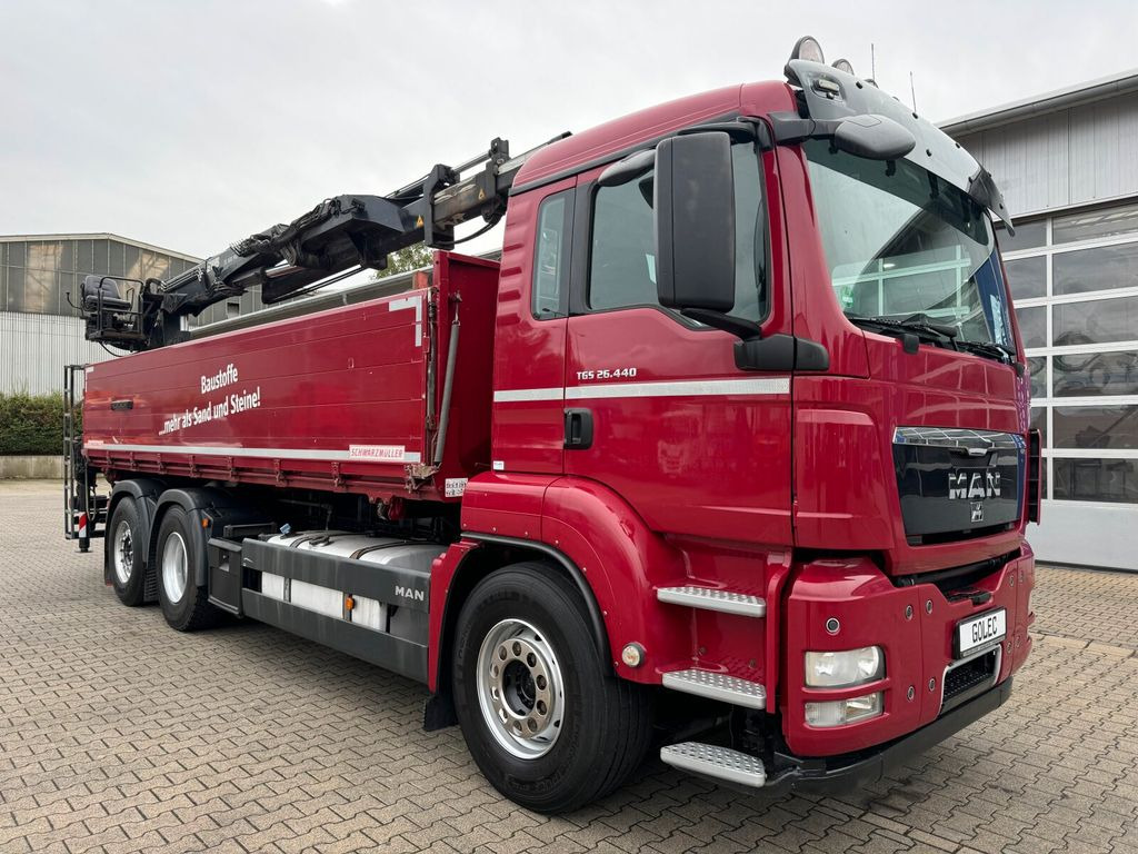 Vrachtwagen met open laadbak, Kraanwagen MAN TGS 26.440 6x2 Kipper KRAN HIAB XS 166K PRO: afbeelding 1