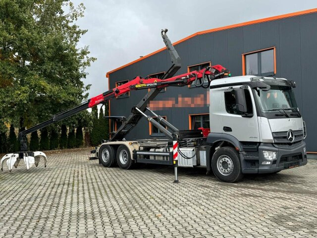 Mercedes-Benz ACTROS 2546 6x2 Abrollkip Kran Palfinger Q150Z95 - Haakarmsysteem vrachtwagen, Kraanwagen: afbeelding 2 Mercedes-Benz ACTROS 2546 6x2 Abrollkip Kran Palfinger Q150Z95 - Haakarmsysteem vrachtwagen, Kraanwagen: afbeelding 2