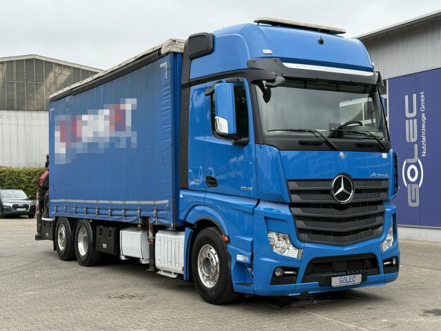 Mercedes-Benz Actros 6x2 Pritsche Kran Palfinger PK34002 + JIB - Schuifzeilen vrachtwagen, Kraanwagen: afbeelding 1 Mercedes-Benz Actros 6x2 Pritsche Kran Palfinger PK34002 + JIB - Schuifzeilen vrachtwagen, Kraanwagen: afbeelding 1