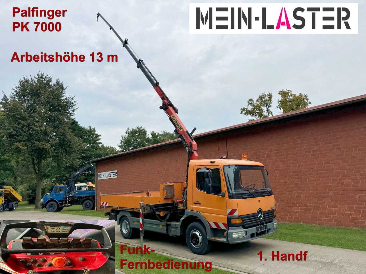 Mercedes-Benz 815 Pritsche Palfinger PK 7000 13 m Funk + AHK Mercedes-Benz 815 Pritsche Palfinger PK 7000 13 m Funk + AHK - Bestelwagen open laadbak: afbeelding 1 Mercedes-Benz 815 Pritsche Palfinger PK 7000 13 m Funk + AHK Mercedes-Benz 815 Pritsche Palfinger PK 7000 13 m Funk + AHK - Bestelwagen open laadbak: afbeelding 1