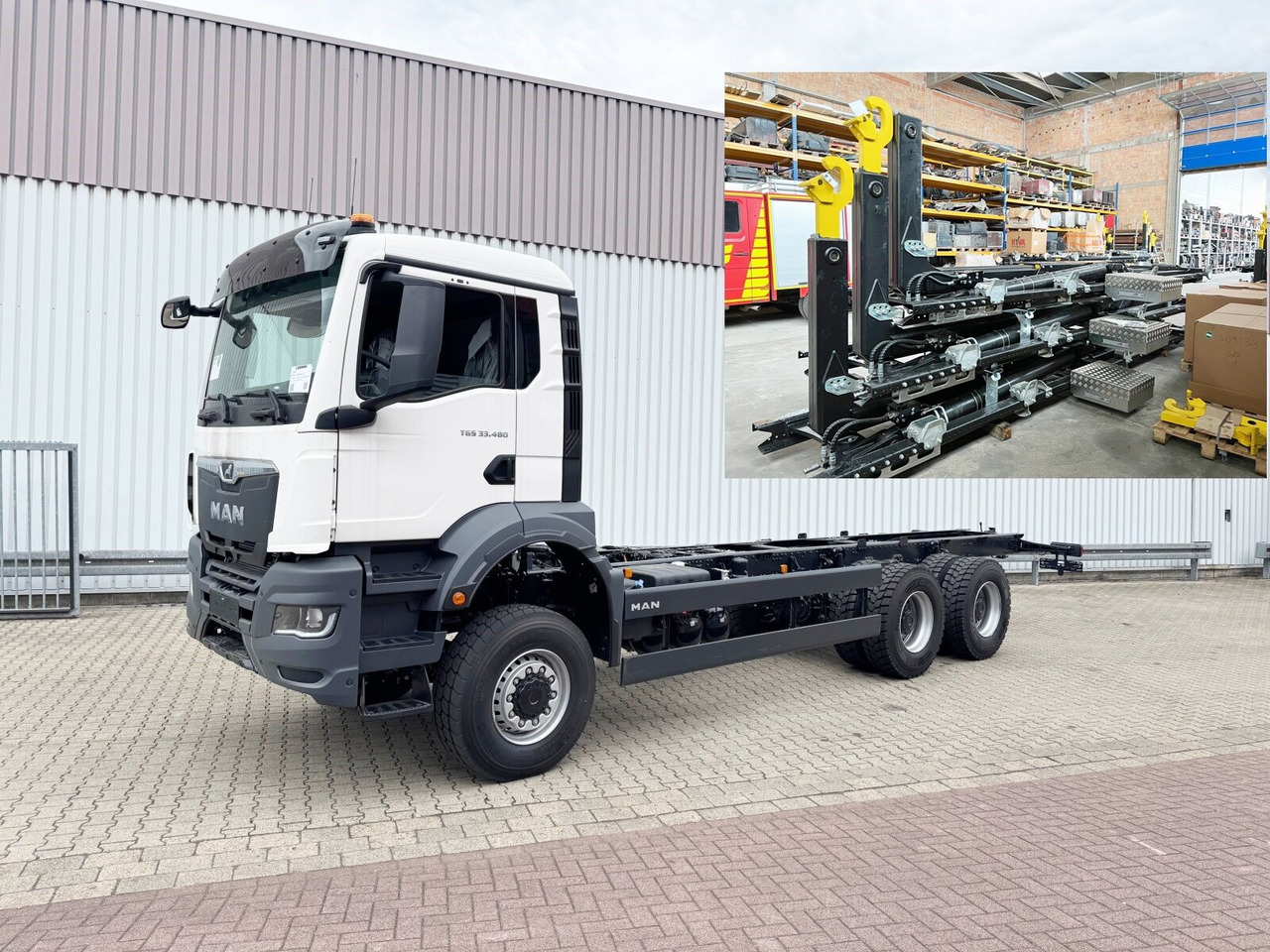 MAN TGS 33.480 6x6 BB CH TGS 33.480 6x6 BB CH, Hohe Bauart, Nebenantrieb - Haakarmsysteem vrachtwagen: afbeelding 1 MAN TGS 33.480 6x6 BB CH TGS 33.480 6x6 BB CH, Hohe Bauart, Nebenantrieb - Haakarmsysteem vrachtwagen: afbeelding 1