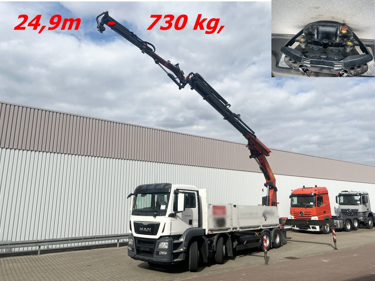 MAN TGS 35.440 8x4 BL TGS 35.440 8x4 BL, Navi, Heckkran Palfinger PK42002 SH-F + Jip PJ 060 B, 24,9m-730kg, Funk - Kraanwagen, Vrachtwagen met open laadbak: afbeelding 1 MAN TGS 35.440 8x4 BL TGS 35.440 8x4 BL, Navi, Heckkran Palfinger PK42002 SH-F + Jip PJ 060 B, 24,9m-730kg, Funk - Kraanwagen, Vrachtwagen met open laadbak: afbeelding 1
