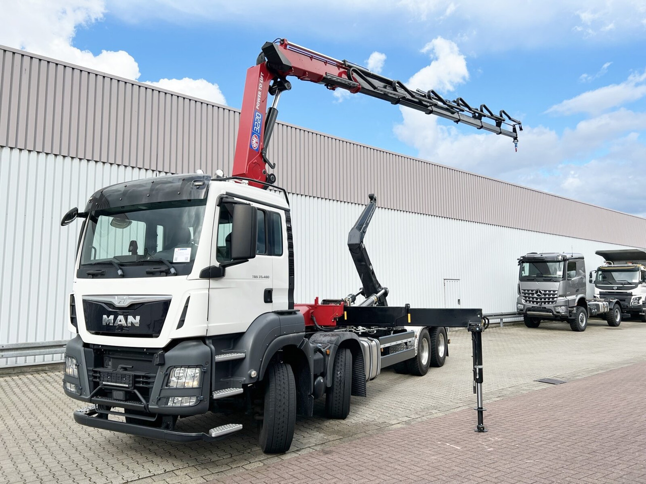 Nieuw Haakarmsysteem vrachtwagen, Kraanwagen MAN TGS 35.480 8X4 BL TGS 35.480 8X4 BL, Intarder, Kran HMF 3220-K6, 4-fach Abstützung, Funk: afbeelding 8