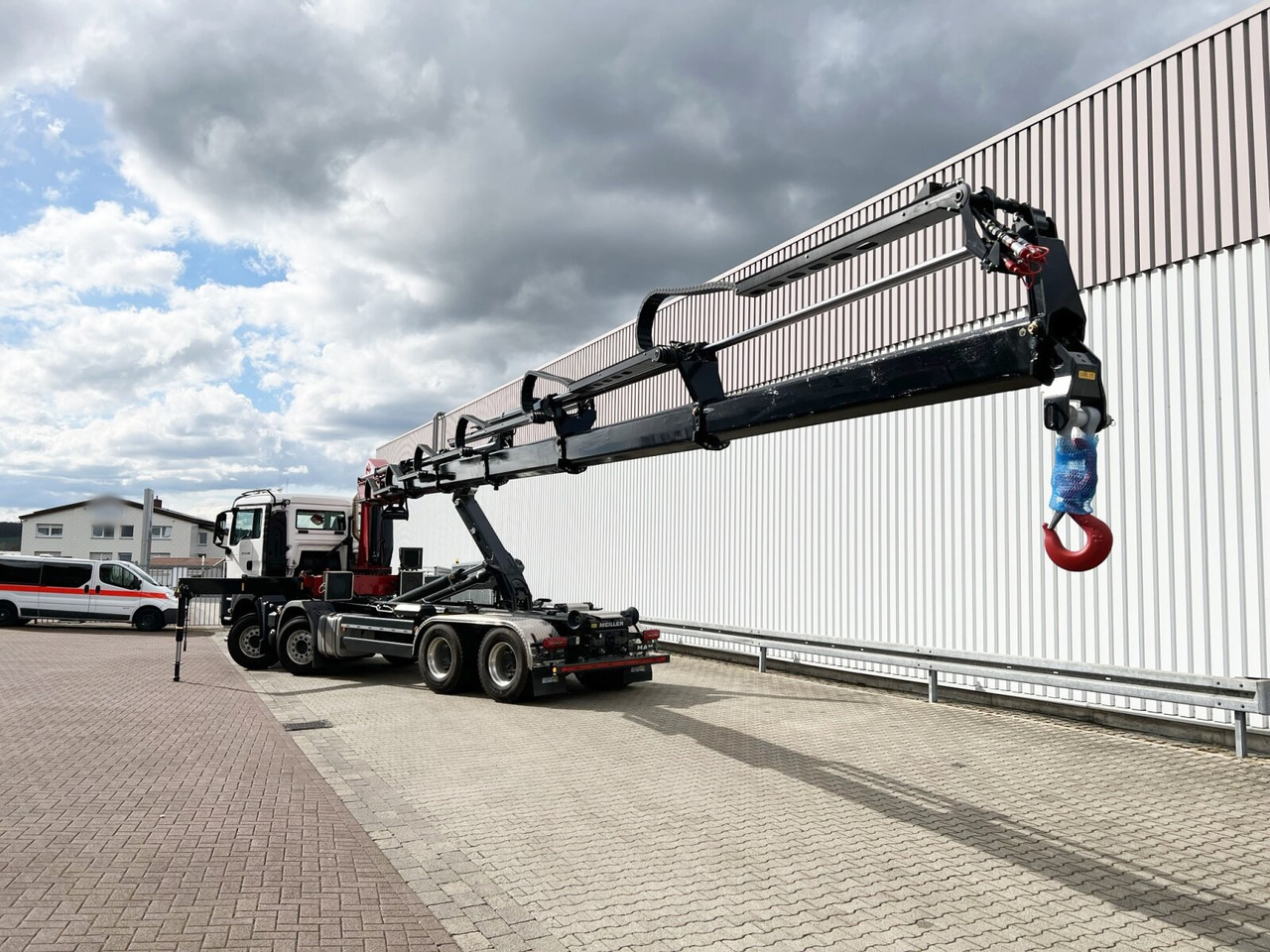Nieuw Haakarmsysteem vrachtwagen, Kraanwagen MAN TGS 35.480 8X4 BL TGS 35.480 8X4 BL, Intarder, Kran HMF 3220-K6, 4-fach Abstützung, Funk: afbeelding 14