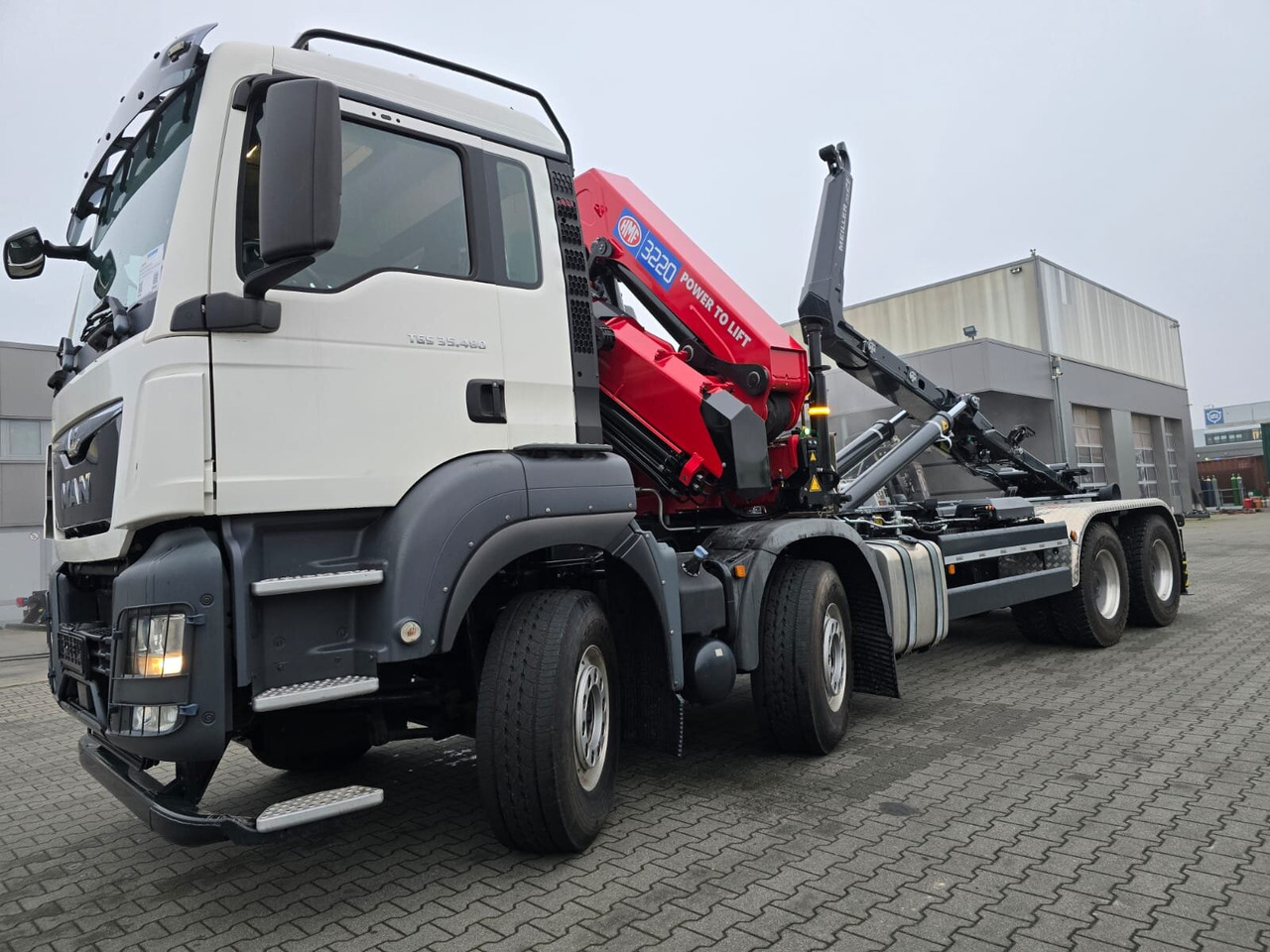 Nieuw Haakarmsysteem vrachtwagen, Kraanwagen MAN TGS 35.480 8X4 BL TGS 35.480 8X4 BL, Intarder, Kran HMF 3220-K6, 4-fach Abstützung, Funk: afbeelding 15