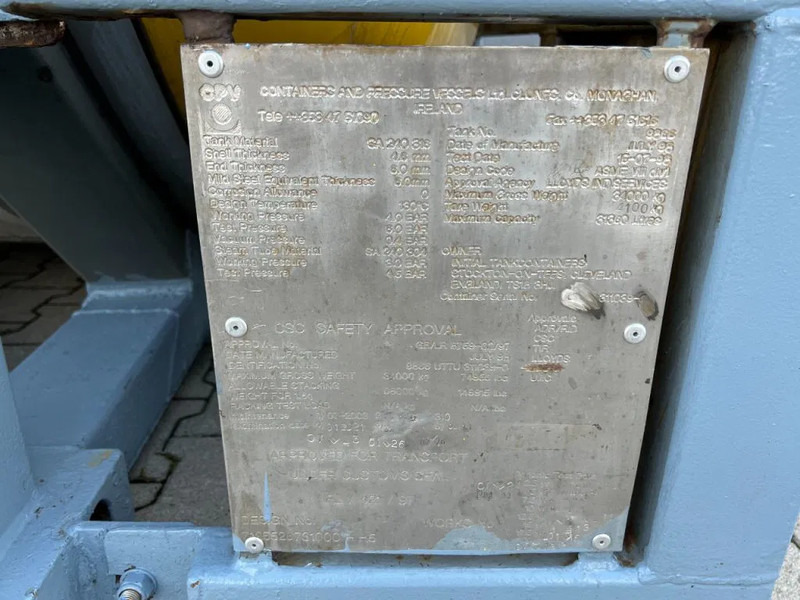 Opslagtank voor het vervoer van chemicaliën CPV 31.360L, steam heating, UN PORTABLE, T11, 5Y+CSC insp.: 02/2026: afbeelding 10