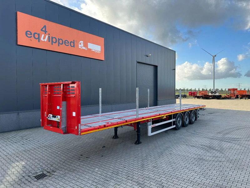 Kässbohrer nieuwe, direct leverbare Heavy-Duty platte oplegger, Heckbündig, Twistlocks (1x 40FT / 2x 20FT), rongpotten, schijfremmen, NL-re - Open bak met boorden oplegger: afbeelding 1 Kässbohrer nieuwe, direct leverbare Heavy-Duty platte oplegger, Heckbündig, Twistlocks (1x 40FT / 2x 20FT), rongpotten, schijfremmen, NL-re - Open bak met boorden oplegger: afbeelding 1