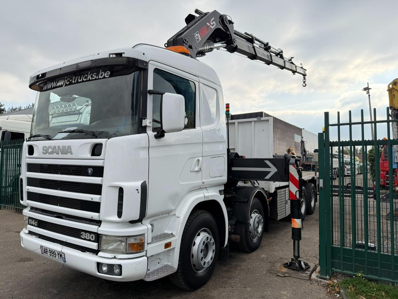 Scania 114C-380 8x4 PRITSCHE + KRAN HIAB 700 E-5 - PLATFORM 6m80 + TWISTLOCKS - MANUAL - RETARDER - STEEL SPRING / BIG AXLE HUB REDUCTION - AP ACHSEN - Vrachtwagen met open laadbak, Kraanwagen: afbeelding 3 Scania 114C-380 8x4 PRITSCHE + KRAN HIAB 700 E-5 - PLATFORM 6m80 + TWISTLOCKS - MANUAL - RETARDER - STEEL SPRING / BIG AXLE HUB REDUCTION - AP ACHSEN - Vrachtwagen met open laadbak, Kraanwagen: afbeelding 3