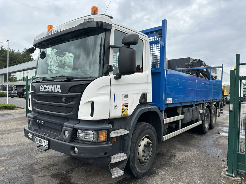 Scania P410 6x4 + CRANE HIAB 166 ES-4 - RETARDER - ROTATOR - PLATFORM 6m80 - BIG AXLES HUB REDUCTION - STEEL SPRING - Kraanwagen: afbeelding 4 Scania P410 6x4 + CRANE HIAB 166 ES-4 - RETARDER - ROTATOR - PLATFORM 6m80 - BIG AXLES HUB REDUCTION - STEEL SPRING - Kraanwagen: afbeelding 4