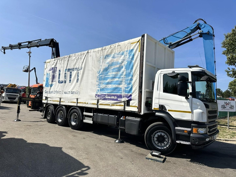 Scania P410 8x4 TRIDEM PRITSCHE PLANE + KRAN HIAB 244 EP-4 HIDUO - RETARDER - LIFT + STEERING AXLE - *327.000km* - RADIO - Schuifzeilen vrachtwagen, Kraanwagen: afbeelding 1 Scania P410 8x4 TRIDEM PRITSCHE PLANE + KRAN HIAB 244 EP-4 HIDUO - RETARDER - LIFT + STEERING AXLE - *327.000km* - RADIO - Schuifzeilen vrachtwagen, Kraanwagen: afbeelding 1