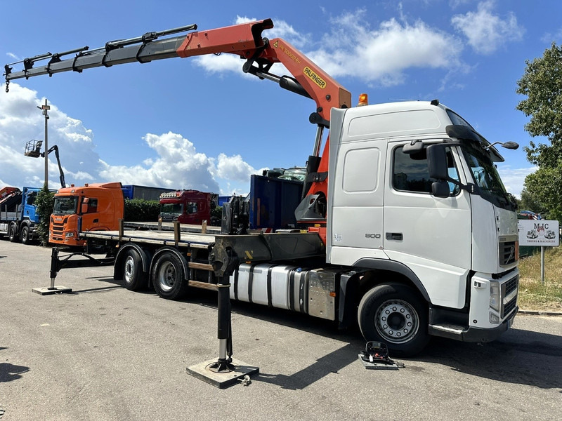 Volvo FH 500 6X2 + CRANE PALFINGER PK50002 E 6x - RETARDER - PLATFORM 6m20 - TWISTLOCKS 20' - 561.000km - EURO 5 - Kraanwagen: afbeelding 1 Volvo FH 500 6X2 + CRANE PALFINGER PK50002 E 6x - RETARDER - PLATFORM 6m20 - TWISTLOCKS 20' - 561.000km - EURO 5 - Kraanwagen: afbeelding 1