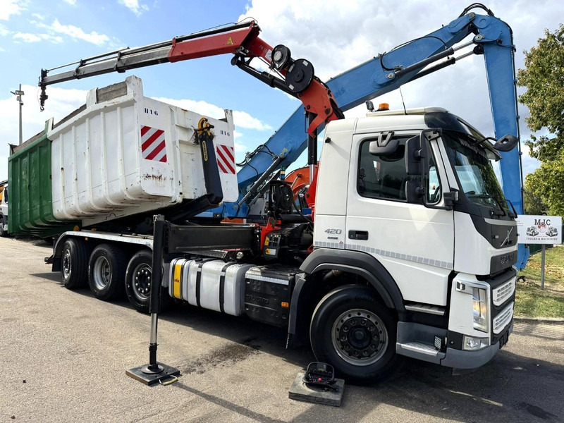 Volvo FM 420 8x2 HOOKLIFT + CRANE PALFINGER PK19.001 SLD B - *294.000km* - EURO 6 - LIFT + STEERING AXLE - I SHIFT - BE TRUCK - Haakarmsysteem vrachtwagen, Kraanwagen: afbeelding 1 Volvo FM 420 8x2 HOOKLIFT + CRANE PALFINGER PK19.001 SLD B - *294.000km* - EURO 6 - LIFT + STEERING AXLE - I SHIFT - BE TRUCK - Haakarmsysteem vrachtwagen, Kraanwagen: afbeelding 1
