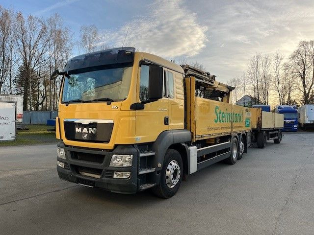 MAN TGS 26.400 Baustoff LKW mit Ladekran Atlas 210.2 - Kraanwagen, Vrachtwagen met open laadbak: afbeelding 1 MAN TGS 26.400 Baustoff LKW mit Ladekran Atlas 210.2 - Kraanwagen, Vrachtwagen met open laadbak: afbeelding 1