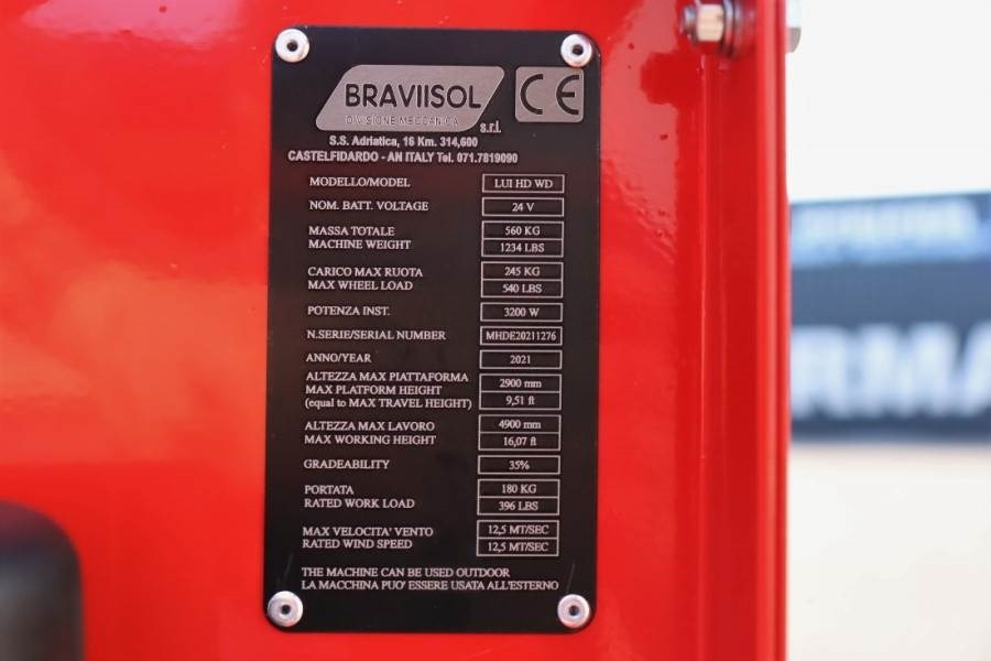 Knikarmhoogwerker Bravi LUI HD WD Leonardo New, Electric, 4.90m Working He: afbeelding 6 Knikarmhoogwerker Bravi LUI HD WD Leonardo New, Electric, 4.90m Working He: afbeelding 6