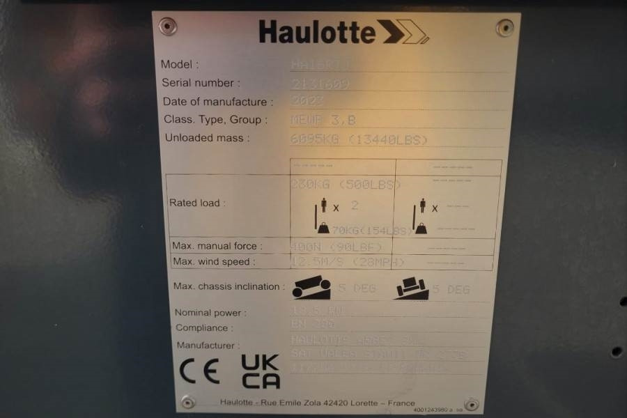 Haulotte HA16RTJ Valid Inspection, *Guarantee! Diesel, 4x4 - Knikarmhoogwerker: afbeelding 3 Haulotte HA16RTJ Valid Inspection, *Guarantee! Diesel, 4x4 - Knikarmhoogwerker: afbeelding 3