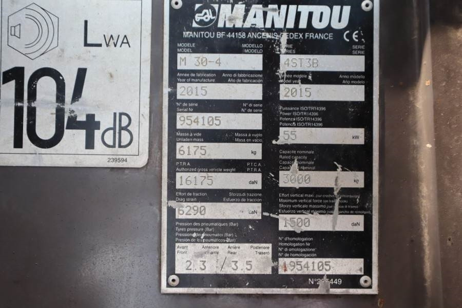 Ruw terrein heftruck Manitou M30-4 Diesel, 4x4 Drive, 3t Capacity, Triplex Mast: afbeelding 6