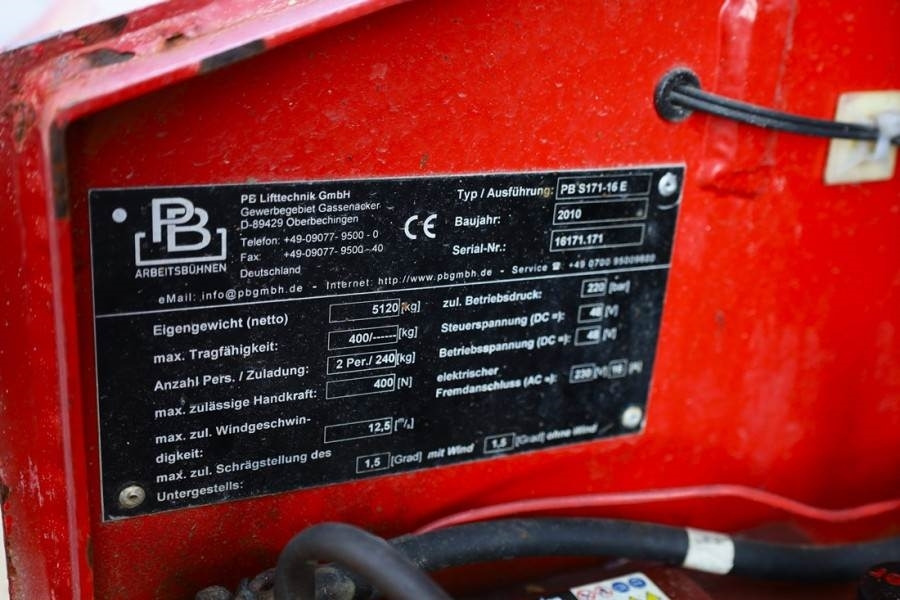 Schaarlift PB LIFT S171-16E Electric, 17.3m Working Height, 400k: afbeelding 6