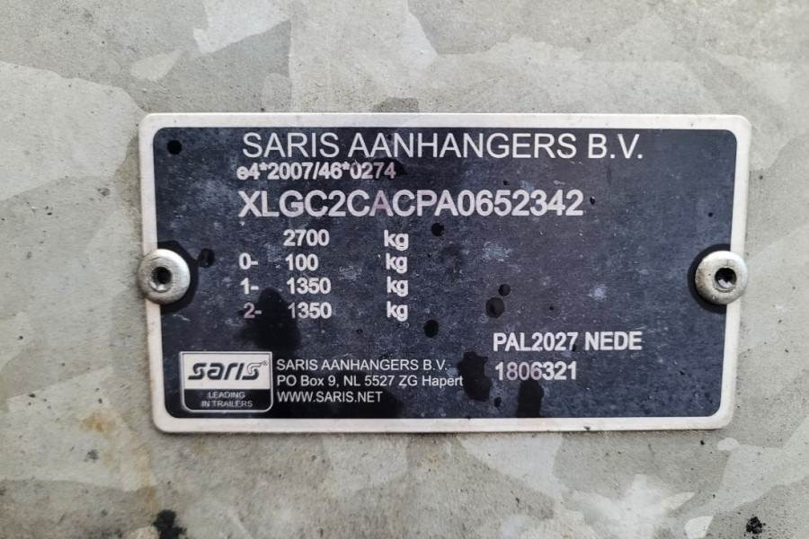 Saris C2700 2 Axel Trailer, Maximum payload: 2045 kg, In - Aanhangwagen auto: afbeelding 5 Saris C2700 2 Axel Trailer, Maximum payload: 2045 kg, In - Aanhangwagen auto: afbeelding 5