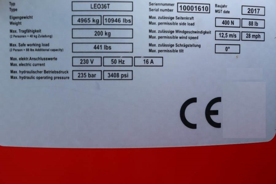Teupen Leo 36t Valid inspection, *Guarantee! 230 V Electr - Knikarmhoogwerker, Spinhoogwerker: afbeelding 4 Teupen Leo 36t Valid inspection, *Guarantee! 230 V Electr - Knikarmhoogwerker, Spinhoogwerker: afbeelding 4