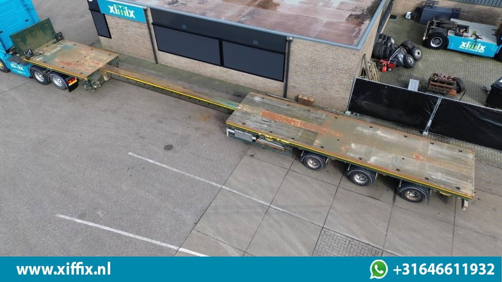 Broshuis 3-ass. Vlakke uitschuifbare Mega oplegger / 3x gestuurd - Open bak met boorden oplegger: afbeelding 2 Broshuis 3-ass. Vlakke uitschuifbare Mega oplegger / 3x gestuurd - Open bak met boorden oplegger: afbeelding 2