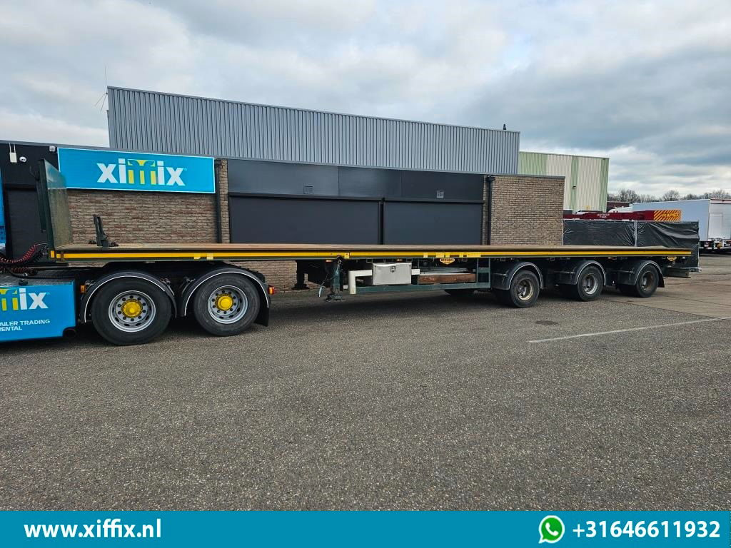 Broshuis 3-ass. Vlakke uitschuifbare Mega oplegger / 3x gestuurd - Open bak met boorden oplegger: afbeelding 5 Broshuis 3-ass. Vlakke uitschuifbare Mega oplegger / 3x gestuurd - Open bak met boorden oplegger: afbeelding 5