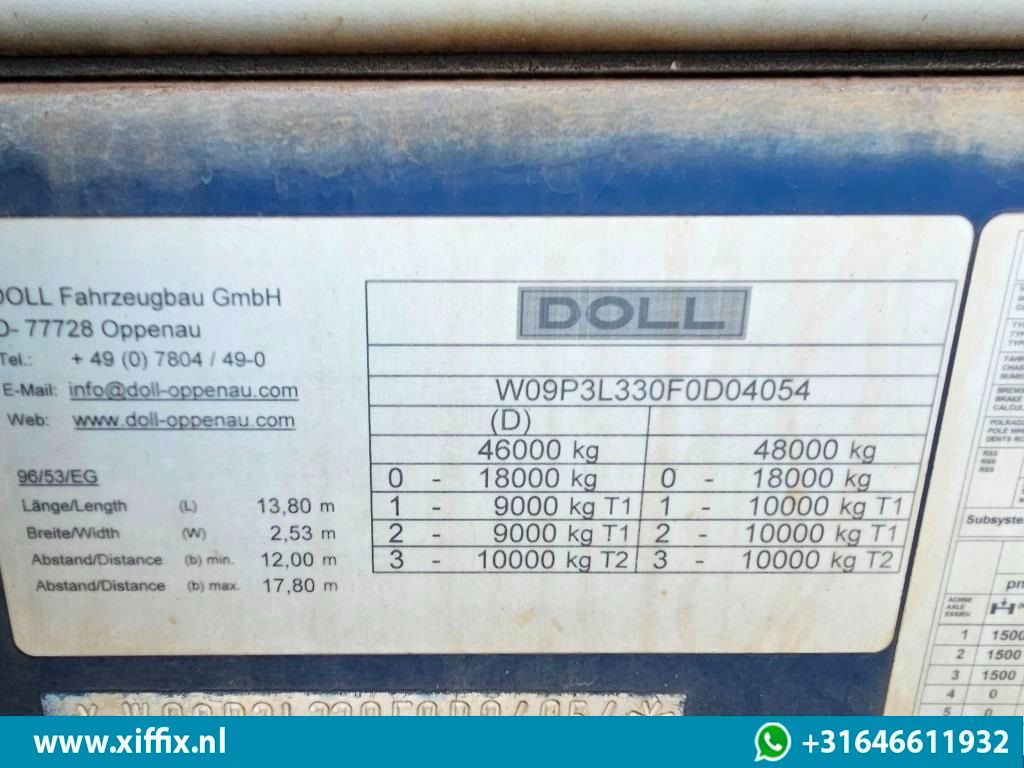 Open bak met boorden oplegger Doll 3-ass. Vlakke uitschuifbare oplegger / Naloop gestuurd: afbeelding 13