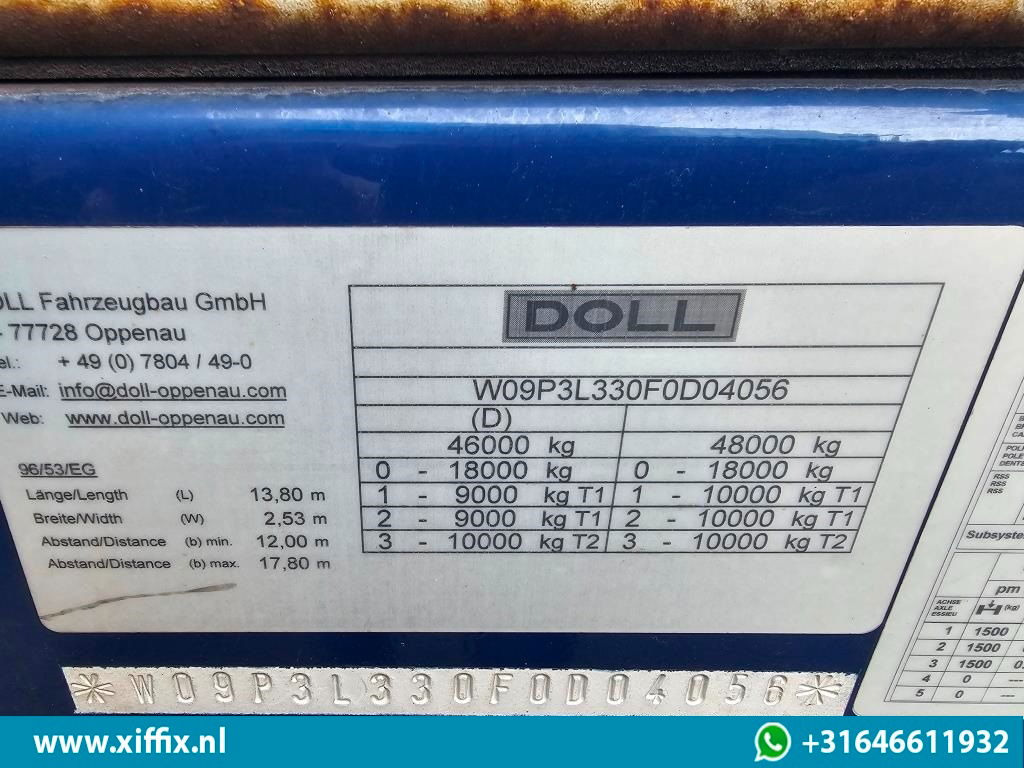 Open bak met boorden oplegger Doll 3-ass. Vlakke uitschuifbare oplegger / Naloop gestuurd: afbeelding 9