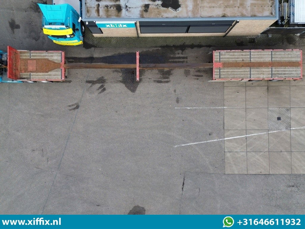 Faymonville 2-ass. Vlakke dubbel 2x uitschuifbare oplegger / 2x gestuurd - Open bak met boorden oplegger: afbeelding 3 Faymonville 2-ass. Vlakke dubbel 2x uitschuifbare oplegger / 2x gestuurd - Open bak met boorden oplegger: afbeelding 3