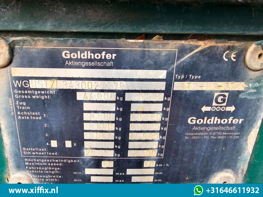 Dieplader oplegger Goldhofer 3-ass. Uitschuifbare semi dieplader / 3x gestuurd: afbeelding 11 Dieplader oplegger Goldhofer 3-ass. Uitschuifbare semi dieplader / 3x gestuurd: afbeelding 11