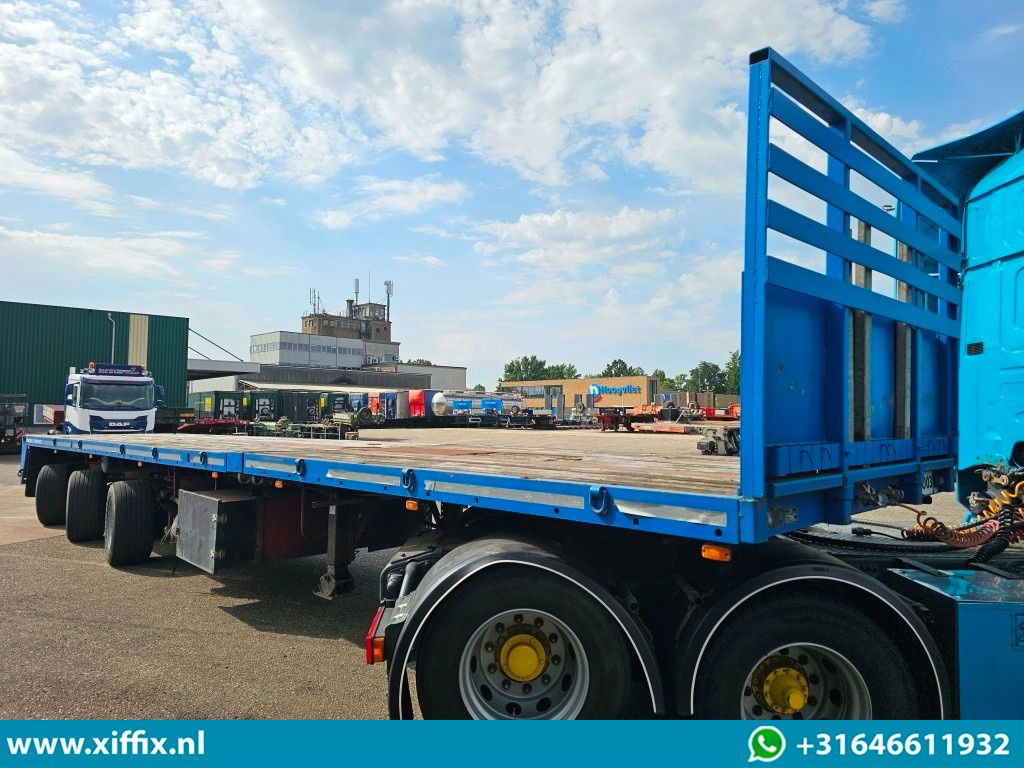 Lako 3-ass. Vlakke dubbel 2x uitschuifbare oplegger / 3x gestuurd - Open bak met boorden oplegger: afbeelding 4 Lako 3-ass. Vlakke dubbel 2x uitschuifbare oplegger / 3x gestuurd - Open bak met boorden oplegger: afbeelding 4