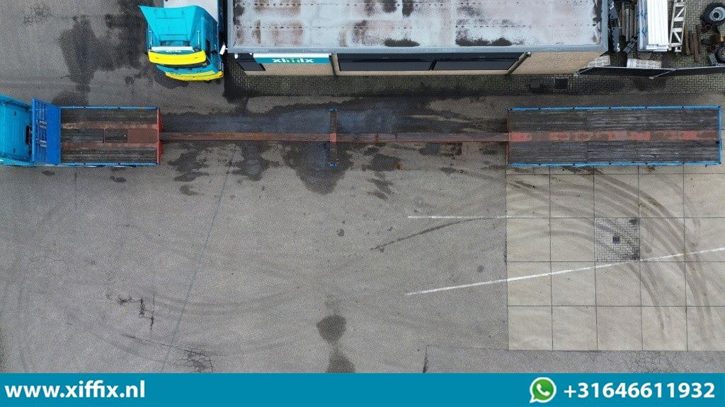 Lako 3-ass. Vlakke dubbel 2x uitschuifbare oplegger / 3x gestuurd - Open bak met boorden oplegger: afbeelding 3 Lako 3-ass. Vlakke dubbel 2x uitschuifbare oplegger / 3x gestuurd - Open bak met boorden oplegger: afbeelding 3