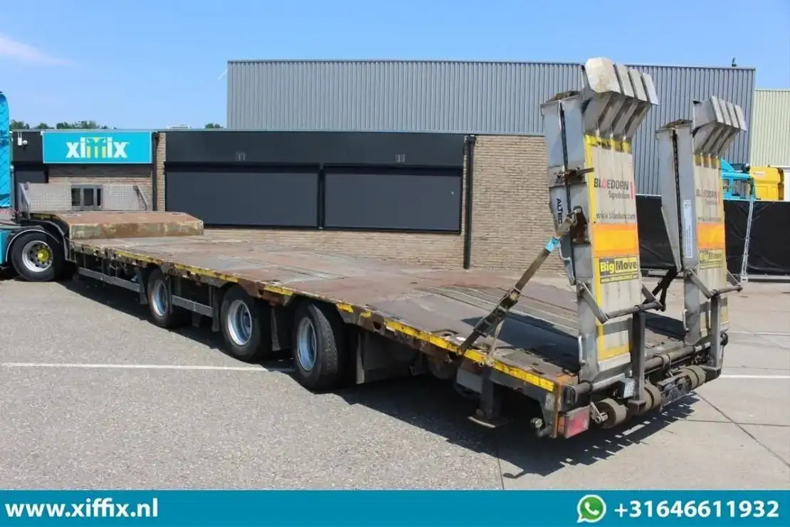 Meusburger 3-ass. Uitschuifbare semi dieplader met Alu. kleppen / Naloop gestuur - Dieplader oplegger: afbeelding 3 Meusburger 3-ass. Uitschuifbare semi dieplader met Alu. kleppen / Naloop gestuur - Dieplader oplegger: afbeelding 3
