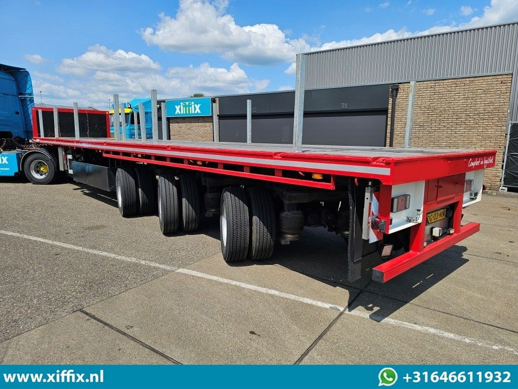 Nooteboom 3-ass. Vlakke dubbel 2x uitschuifbare oplegger / 3x gestuurd - Open bak met boorden oplegger: afbeelding 4 Nooteboom 3-ass. Vlakke dubbel 2x uitschuifbare oplegger / 3x gestuurd - Open bak met boorden oplegger: afbeelding 4
