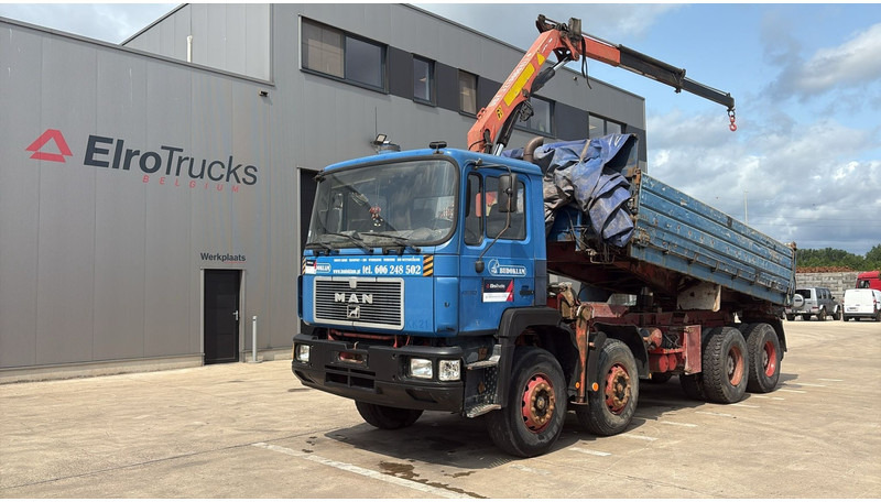MAN 35.362 (6 CYLINDER / MANUAL PUMP / 8X4 / FALFINGER CRANE PK80 / STEEL SUSP.) - Kipper vrachtwagen, Kraanwagen: afbeelding 1 MAN 35.362 (6 CYLINDER / MANUAL PUMP / 8X4 / FALFINGER CRANE PK80 / STEEL SUSP.) - Kipper vrachtwagen, Kraanwagen: afbeelding 1