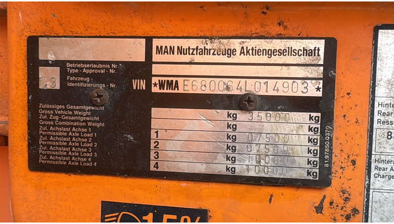 MAN 35.403 (8X6 / 3 PONTS / LAMES / GRAND PONT / 6 CYLINDER / STEEL SUSP.) - Kipper vrachtwagen: afbeelding 3 MAN 35.403 (8X6 / 3 PONTS / LAMES / GRAND PONT / 6 CYLINDER / STEEL SUSP.) - Kipper vrachtwagen: afbeelding 3